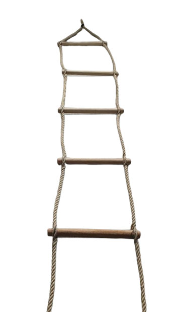 ağaç basamaklı kendir halatlı ip merdiven 18mm 40x40cm ARTİKEL085